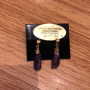 Tumbled amethyst earrings